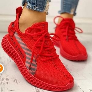 ADORABLE Red Breathable Sneakers